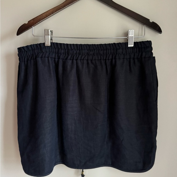 🌺Michael Kors Mini Blue Linen Skirt Pockets - Picture 2 of 7